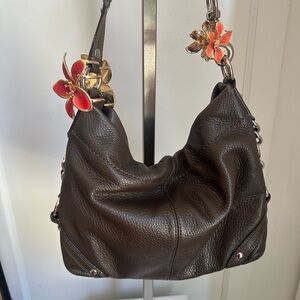 Coach F15251 Leather Hobo Bag Brown Slouchy Shoulder Bag Pebbled Leather